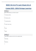 BIOD 152 / BIOD152 (Latest 2023 / 2024) A & P 2 Lab 4 Exam Portage Learning
