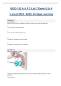 BIOD 152 / BIOD152 (Latest 2023 / 2024) A & P 2 Lab 7 Exam Portage Learning