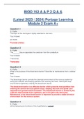 BIOD 152 / BIOD152 (Latest 2023 / 2024) A & P 2 Portage Learning Module 2 Exam A+