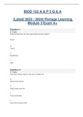 BIOD 152 / BIOD152 (Latest 2023 / 2024) A & P 2 Portage Learning Module 3 Exam A+