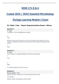 BIOD 171 / BIOD171 (Latest 2023 / 2024) Essential Microbiology Portage Learning Module 1 Exam