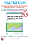 Test Bank For Success in Practical Vocational Nursing From Student to Leader 9th Edition by Patricia Knecht 9780323683722 Chapter 1- 19 Complete Guide &period;