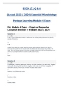 BIOD 171 / BIOD171 (Latest 2023 / 2024) Essential Microbiology Portage Learning Module 4 Exam