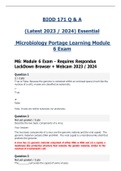 BIOD 171 / BIOD171 (Latest 2023 / 2024) Essential Microbiology Portage Learning Module 6 Exam