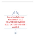 Aqa a level physics mechanics&vert;  ALL CHAPTERS COVERED 2023 LATEST UPDATE &vert; verified&vert; handwritten