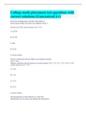 College math placement test questions with correct solutions &lpar;Guaranteed A&plus;&rpar;