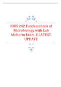 BIOS 242 Fundamentals of Microbiology with Lab Midterm Exam 1|LATEST UPDATE 