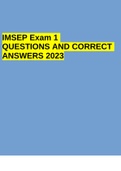 IMSEP Exam 1 QUESTIONS AND CORRECT ANSWERS 2023