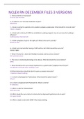 NCLEX RN DECEMBER FILES 3 VERSIONS 2023 questions & answers latest updates