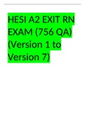 HESI EXIT RN EXAM-756 QA, HESI EXIT RN Exam (Version 1 to Version 7) HESI EXIT RN Exam V1-V7, Verified document to secure high score | Latest 2020/2021 Course