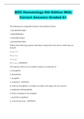 BOC Hematology 6th Edition With Correct Answers Graded A&plus;