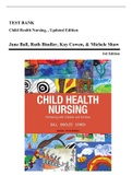 Test Bank - Child Health Nursing, 3rd Updated Edition (Ball, 2019), Chapter 1-36 | All Chapters