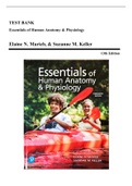Test Bank - Essentials of Human Anatomy & Physiology, 13th Edition (Marieb, 2021), Chapter 1-16 | All Chapters