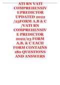 VATI RN COMPREHENSIVE PREDICTOR 2022&sol;23 FORM A&comma;B&comma; & C EACH FORM CONTAINS 180 QUESTIONS AND ANSWERS