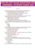 HESI RN EXIT EXAM QUESTIONS AND ANSWERS &semi; STUDENT GUIDE 2022