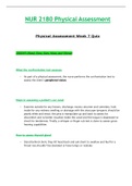 Week 7 Quiz HEENT - NUR2180 / NUR 2180 (Latest 2023 / 2024) : Physical Assessment - Rasmussen