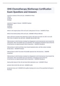 ONS Chemotherapy Biotherapy Certification Exam Questions and Answers