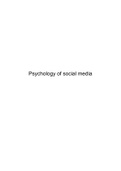Summary Psychology Of Social Media (S0G90a) - 2023
