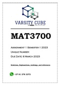 MAT3700 Assignment 1 Semester 1 2023