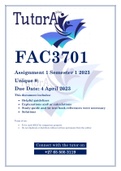 FAC3701 Assignment 1 Semester 1 2023