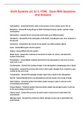 Earth Systems &lpar;JC Gr 5&comma; TOW&rpar;  Exam With Questions And Answers