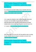 CTP Practice Exam Q & As 100&percnt; CORRECTLY&sol;VERIFIED ANSWERS 2023 RATED A&plus;
