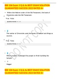 BIB 106 Exam 3 Q & As BEST EXAM SOLUTION GUARANTEED SUCCESS 2023 RATED A+