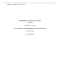 NR 503 Week 6 Assignment&semi; Epidemiological Analysis&semi; Chronic Health Problem - Prostate Cancer