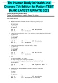 The Human Body in Health and Disease 7th Edition by Patton Test Bank all chapters 1-25