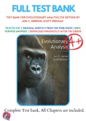 Test Bank For Evolutionary Analysis 5th Edition by Jon C. Herron; Scott Freeman 9780321616678 Chapter 1-20 Complete Guide.