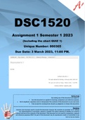 DSC1520 Assignment 1 Semester 1 2023 (860365)