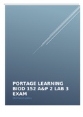 PORTAGE LEARNING BIOD 152 Quizzes Lab 3 Exam