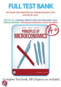 Test Bank For Principles of Microeconomics 13th Edition by Karl Case ,Ray Fair, Sharon Oster 9780135197141 Chapter 1-22 Complete Guide.