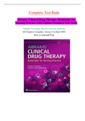 Abrams' Clinical Drug Therapy: Rationales for Nursing Practice 12th Edition Frandsen Test Bank (Full Test Bank, 100% Verified Answers)