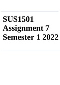 SUS1501 Assignment 7 Semester 1 2022