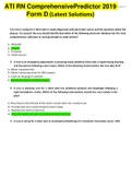 ATI RN Comprehensive Predictor 2019 Form D &lpar;Latest Solutions&rpar;Ace In Your First Trial