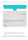 WGU C859 Python Foundations Quiz (Best Practice Questions from Actual Past Exam)