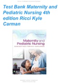 Test Bank Maternity and Pediatric Nursing 4th Edition Ricci Kyle Carman( All chapters)