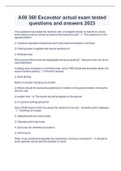 A59 360 Excavator actual exam tested questions and answers 2023