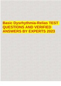 Basic Dysrhythmia-Relias TEST QUESTIONS AND VERIFIED ANSWERS BY EXPERTS 2023
