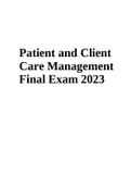 Patient and Client Care Management Final Exam 2023