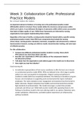NR 531 Week 3 Collaboration Cafe&semi; Professional Practice Models