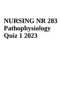 NURSING NR 283 Pathophysiology Quiz 1 2023