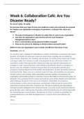 NR 532 Week 6 Collaboration Caf&eacute;&semi; Are You Disaster Ready