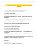 CA Insurance Exam 2023 With All Questions and Answers