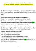 PN Adult Medical Surgical Online Practice 2020 A & B Questions and Answers &lpar;Verified Answers&rpar;