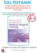 Test Bank For Brunner & Suddarth's Textbook of Medical-Surgical Nursing 14th Edition By Jan Hinkle; Kerry H. Cheever 9781496347992 Chapter 1-73 Complete Guide .