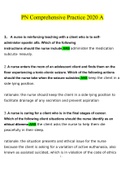 PN Comprehensive Online Practice 2020 A & B Questions and Answers &lpar;Verified Answers&rpar;
