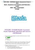 NUR2092 Health Assessment Exam 2 QuizBank Questions and Answers with Rationale Latest2020 2021 Rasmussen College&period;
