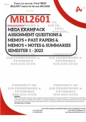 MRL2601 EXAMPACK - SEMESTER 1 - 2023 - UNISA (LATEST) - ALL-IN-ONE - INCLUDES :- ASSIGNMENT MEMOS, NOTES, SUMMARIES, PAST QUESTIONS AND ANSWERS. 